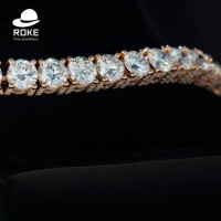 Collier Chaîne Tennis Personnalisé 6MM avec Diamants de Laboratoire VVS Sertis à Griffes, en Or Rose Véritable 10K, Bijou de Luxe Quotidien pour Anniversaire