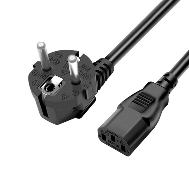 ENEC-Certified 1.0mm² EU 3-Pin to C13 Power Cord 1.5M Black | High-Current Cable for Commercial Kitchens, Data Centers