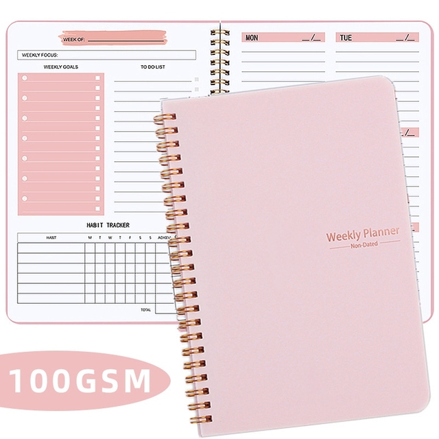 Custom Logo Journal Notebook Study Organizer Weekly Planner With Non-dated