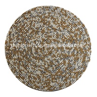Set de table rond en verre perlé, écologique, fait main, léger, pour la décoration de table, design moderne, usage domestique et restaurant