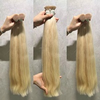 Extensions de cheveux 100% humains blonds illuminés Megahair, racine dégradée, pointes pleines, cheveux vietnamiens