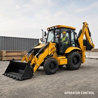 Mini-chargeuse-pelleteuse 4x4 compacte, excavatrice, pelle hydraulique diesel pour travaux de construction, d'agriculture et de terrassement