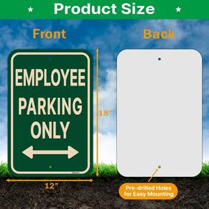 Señal Reflectante de Solo Estacionamiento <span class=keywords><strong>para</strong></span> Empleados - Señal de Aluminio Resistente <span class=keywords><strong>para</strong></span> Estacionamientos <span class=keywords><strong>Comerciales</strong></span> y de Oficinas - Product Image 3