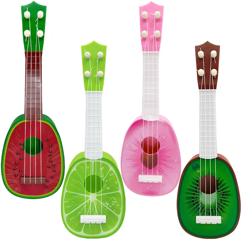 Jouet de guitare de fruits pour enfants, simulation d'instrument de musique, mini instrument de ukulélé, jouet pouvant jouer de la ficelle