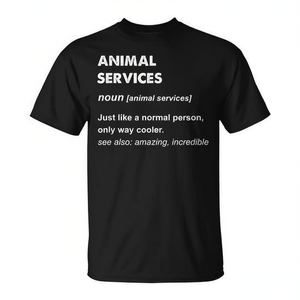 T-shirt Animal Services nera unisex per adulti taglia media - Product Image 2