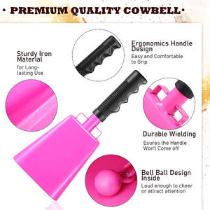 Groothandel Koebel Met Handvat Decoratieve Promotie Custom Koebellen 3Inch 4Inch 9Inch Koe Bellen Lawaai Makers - Product Image 2