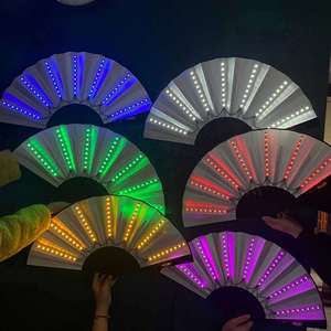 พัดไม้ไผ่แกะสลักลายศิลปะพื้นบ้าน ขนาด 33 ซม. พร้อมไฟ LED สำหรับงานเต้นรำและปาร์ตี้ - Product Image 6