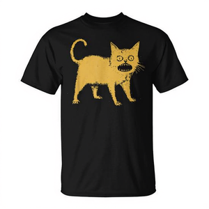 Camiseta con estampado de gato japonés Horrible, camiseta gráfica negra, unisex, talla mediana para adultos - Product Image 2