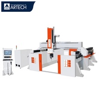 Routeur CNC 5 axes Artechcnc pour découpe de mousse EPS à fil chaud, commande Syntec, moteur Yaskawa, broche simple 12KW, pompe à roulement, moteur haute performance