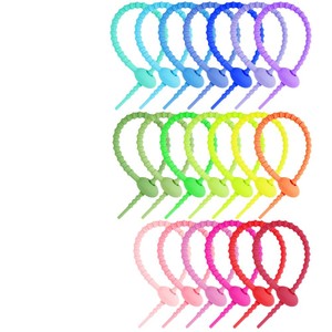 สายรัดซิลิโคน 18 ซม. แบบถอดได้สำหรับมัดสายไฟ อุปกรณ์เสริม DIY หลากสี - Product Image 5