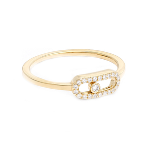 Bague en argent sterling 925 Gemnel, plaqué or, bague de mariage éternelle Move <span class=keywords><strong>Uno</strong></span> avec diamant pour femme - Product Image 1