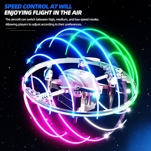 Safe Ring RC Aircraft for <strong>Kids</strong> Smart Self-Balancing with LED Lights One Touch Control 2.4GHz Remote Indoor Outdoor Flying <strong>Gadget</strong> - Product Image 5