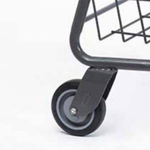 Dubbeldekker Gegalvaniseerd Stalen Gaas Structuur Winkelmand <span class=keywords><strong>Trolley</strong></span> Voor Supermarkt Dagelijks Winkelen - Product Image 2