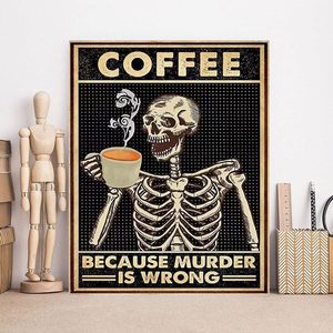 SONGWOOART Kit Pittura Diamante 5D Fai da Te Scheletro Gotico Moderno con Caffè per Decorazioni Casa Pittura Diamante Personalizzata - Product Image 2
