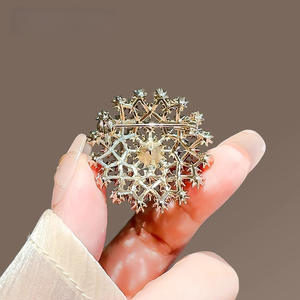 Vintage color cristal diente de león diseño aleación plateado <span class=keywords><strong>YINI</strong></span> XZ015 broche de mujer elegante lujo Pin ramillete traje abrigo - Product Image 3