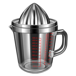 Presse-agrumes manuel en acier inoxydable 304 avec récipient en verre gradué pour extraire le jus d'agrumes - Product Image 1