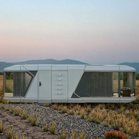 Maison amovible Capsule commerciale Bâtiments préfabriqués en acier résistant aux ouragans Capsule de camping Maison prête à expédier