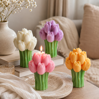 Handgemaakte tulpenboeket sojawas geurkaars romantische bloemvormige creatieve aromatherapie cadeau voor Valentijnsdag bruiloft huisdecoratie