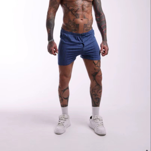 Calzoncillos Bóxer de Algodón Transpirable para Hombre, Azules, Suaves y Cómodos, Ropa Interior de Algodón con Cintura Elástica, Venta al Por Mayor de Fábrica - Product Image 1