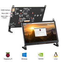 Pantalla de 7 Pulgadas para Raspberry Pi, Monitor Portátil HD de 1024x600, Pantalla Táctil LCD IPS para Raspberry Pi 4/3/2/Zero/B/B+