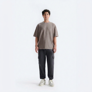 เสื้อยืดผู้ชายไซส์ใหญ่ สีเทา แขนสั้น คอกลม ลำลอง ผ้าฝ้ายเจอร์ซีย์ 100% ทรงปกติ ระบายอากาศได้ดี - Product Image 1