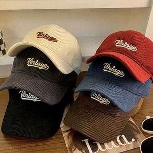Casquettes de baseball en velours côtelé pour femmes, de haute qualité, en gros, en stock, avec logo brodé personnalisé, casquettes vintage - Product Image 1