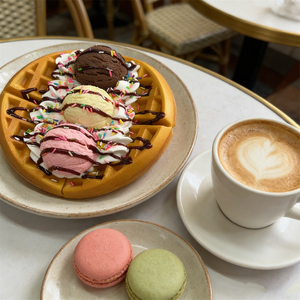 Maquette réaliste de gaufre belge 3Scoop Ice Cream, fausse présentation de dessert, accessoire de décoration pour café, magasin, vitrine commerciale, présentation artificielle - Product Image 5