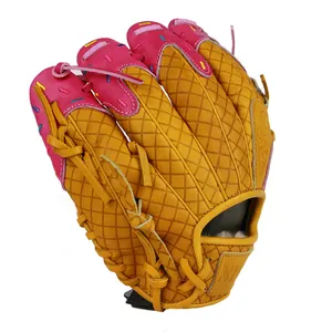 Guantes de béisbol profesionales personalizados para zurdos, guante de béisbol de entrenamiento de cuero de 11,5 pulgadas