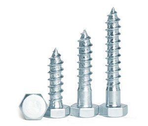 สกรูไม้หกเหลี่ยมสกรูไม้หกเหลี่ยม M8มสังกะสีชุบสังกะสีเหล็กคาร์บอน - Product Image 1