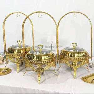 Scaldavivande Dorato da 8L per Catering, Lussuoso Contenitore per Buffet con Coperchio Sospeso, Chafing Dish per Hotel, Matrimoni e Feste - Product Image 6