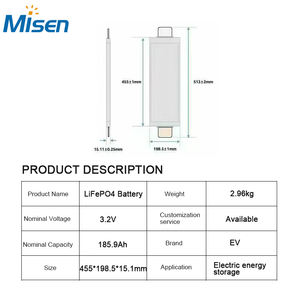 بطارية ليثيوم حديد فوسفات بالجملة، خلية P183B فاراسيس 3.2 فولت 185 أمبير ساعة 185.9 أمبير ساعة 188.7 أمبير ساعة 188 أمبير ساعة 186 أمبير ساعة، معدل تفريغ عالي 5.6C - Product Image 2