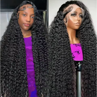 Perruque de cheveux naturels vietnamiens bruts de 40 pouces de long, ondulations profondes, densité 250%, perruque de cheveux humains bouclés birmans, perruques de cheveux indiens vierges ultra-lisses