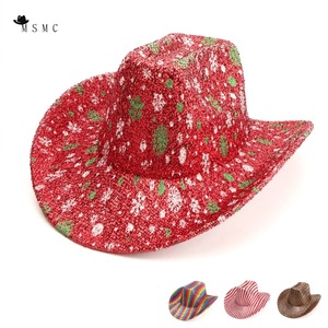 Cowboy Hat <b>Red</b> Green Snowflake Print Unisex Adult Party Winter Hat European Style 100% Polyester - Product Image 5