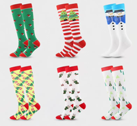 Chaussettes de compression tricotées pour jeunes, hiver, Noël, 15-20 mmHg, à compression graduée, pour hommes et femmes, pour les fêtes