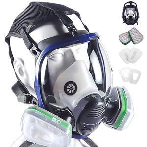 Masker Gas Wajah Penuh Premium Bersertifikat <span class=keywords><strong>CE</strong></span> Silikon yang Dapat Digunakan Kembali CF01 dengan Visibilitas Luas, Filter Karbon Aktif K1, Perlindungan 3-Lapisan - Product Image 1