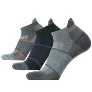 Lã Merino dos homens Almofada Caminhadas Trekking Socks logotipo personalizado homens esporte meias