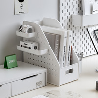 Panier de rangement de bureau en plastique PP pour dortoir étudiant, organisateur de bureau, rangement de livres, de papeterie et de dossiers