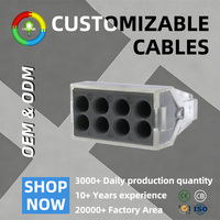 Connecteur de câblage à enfoncement 8 ports, courant max. 50A, 18-12AWG, contact en bronze phosphoreux étamé, borne électrique pour bâtiment