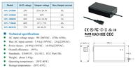 Adaptateur d'alimentation haute efficacité 290W, chargeur de batterie rapide 24/8A 36/6A 48/5A 60/4A 72V/3A pour outil électrique, trottinette électrique, vélo électrique