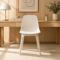 Chaise de salon empilable moderne et minimaliste QINUO en polypropylène blanc