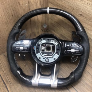 Volante de Fibra de Carbono para <span class=keywords><strong>Mercedes</strong></span> Benz Clase C E G AMG G63 W204 S204 W212 <span class=keywords><strong>V212</strong></span> S212 W463, Volante con Luces LED - Product Image 4