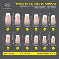 Faux ongles en gel acrylique souple en gros, marque privée, French Manucure, forme cercueil, couverture complète, à presser, approuvés MSDS