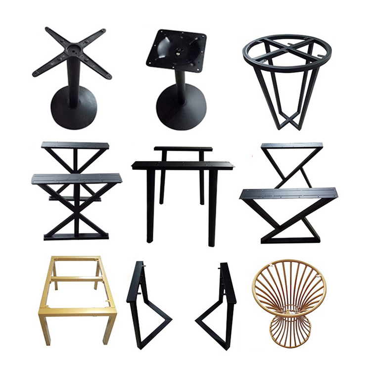 Office Table Frame Black Gold Metal