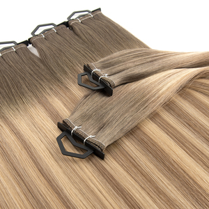 New <strong>Design</strong> Flat <strong>Weft</strong> Hair Extensions No Return Hair Thin Soft Light Cuticle Double Drawn Balayage Color Russian Slavic Hair <strong>Weft</strong> - Product Image 4