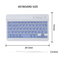 Nuevo Teclado Inalámbrico Ultrafino de 7 Pulgadas con Clip Magnético, Panel Táctil, Interruptor de Tijera, USB Tipo-C, 59 Teclas, Diseño de Idioma Personalizable
