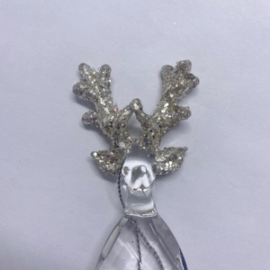 Pendente Ornamentale in Cristallo Trasparente a Forma di Corno di Alce e Angelo per Albero di Natale - Product Image 5