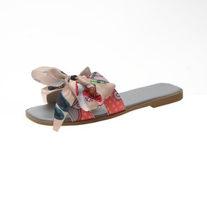 Pantoufles à la mode pour filles à fond plat avec nœud en ruban coloré, nouveaux vêtements <span class=keywords><strong>d</strong></span>'<span class=keywords><strong>été</strong></span> pour femmes avec imprimés floraux - Product Image 5