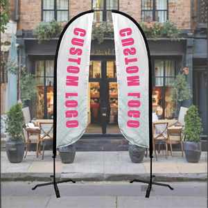ธงขนนกแบบกำหนดเองขนาด 10 ฟุต ธงขนนกหลากสี ธงขนนกชายหาด - Product Image 1