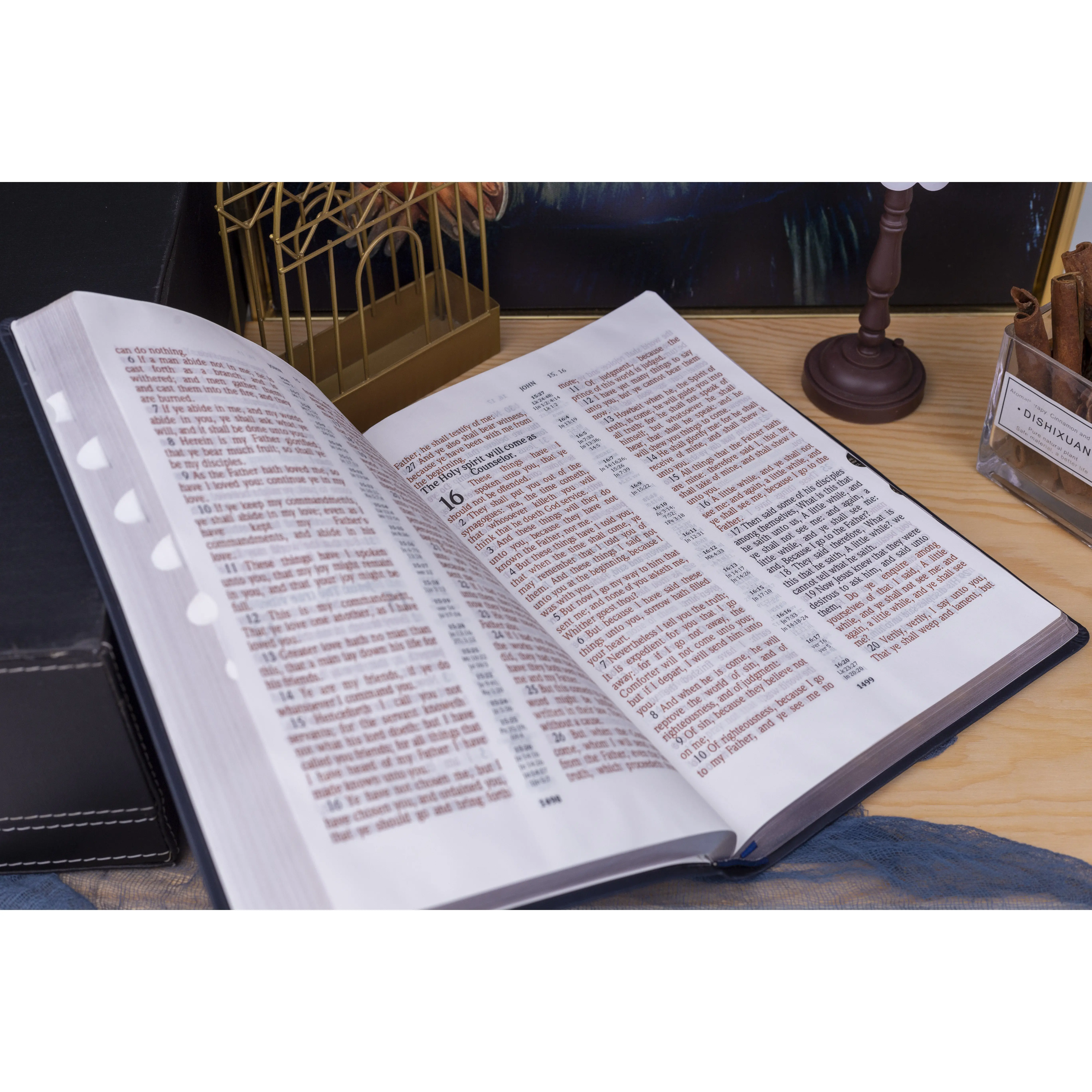 Livre de bible en PU noir classique, vente en gros