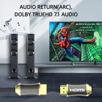 Câble HDMI haute vitesse vers HDMI 4K Ultra HD avec fréquence de rafraîchissement de 60 Hz pour projecteur, téléviseur HD, ordinateur